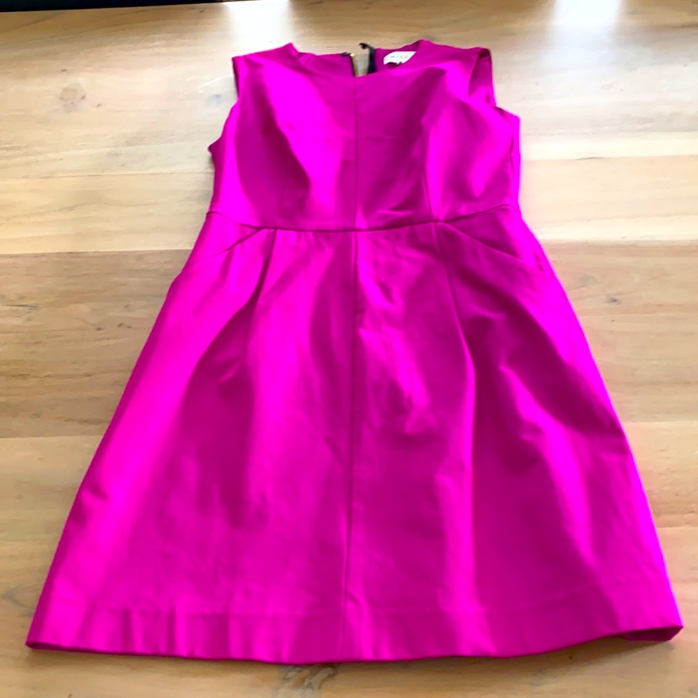 Milly Neon Fuschia Dress with Exposed Zipper
